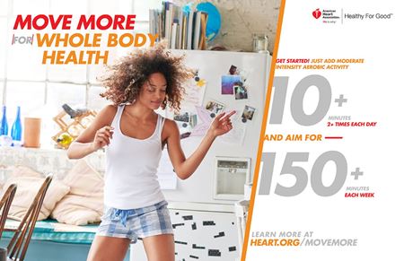 Move more for whole body health infographic Move more for whole body health infographic