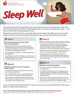 Sleep Well Infographic Sleep Well Infographic
