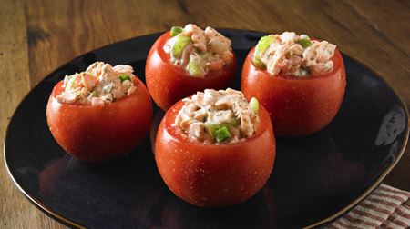 Tomato Stuffed with Dill Salmon Salad